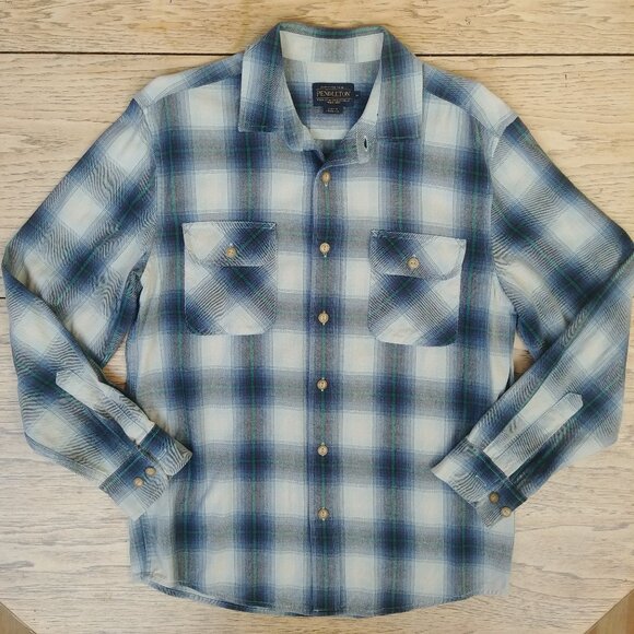 Pendleton Other - Pendleton Men Medium button down shirt 100% thick sturdy cotton blue plaid